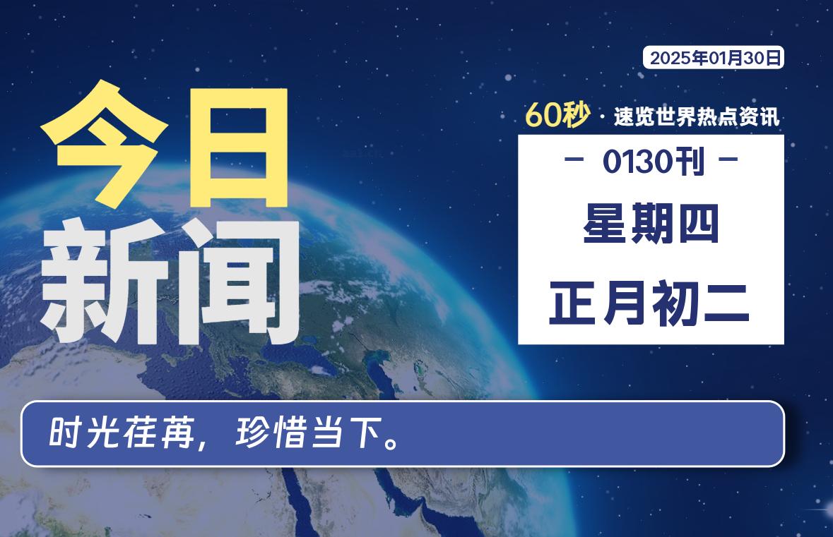 01月30日，星期四, 每天60秒读懂全世界！-动鱼小窝